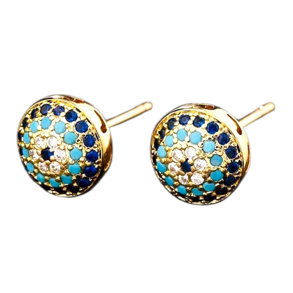 Vintage Evil Eye Stud Earrings - Picture 3 of 8